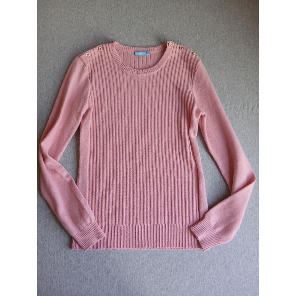 J Mclaughlin Sweater XS 100 Cashmere Ribbed Knit Pullover Crew Cozy Layers